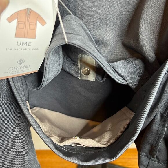 Orimei Ume Women's Packable Coat Open Front Long Sleeve Gray Casual One Size - Picture 9 of 11